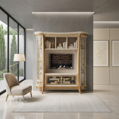 Designer Wohnzimmer Fernseh Wand Medienwand Fernsehwand Fernsehschrank Wohnwand
