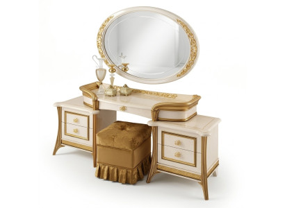 Schminktisch mit Spiegel Luxus Konsole Kommode Schlafzimmer Tisch Barock Rokoko