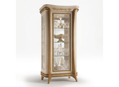 Luxus Schaufenster Vitrine Glas Schrank Klassisch Stil Möbel Regal ITALY NEU