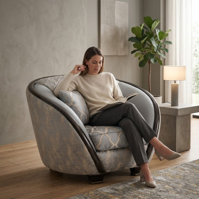 Design Sessel Stoff Couch Sofa Polster Sofas Sessel Fernseh 1 Sitz arredoclassic