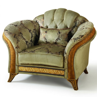 Luxus Fernseh Klassische Sessel Lounge 1 Sitzer Stoff Relax Club arredoclassic