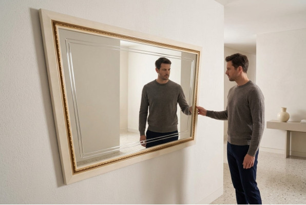 Klassischer Spiegel Luxus Konsole Schlafzimmer Stil Modern Glas Spieglein Wand
