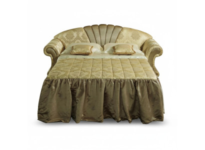 Sofa 2 Sitzer Couch Design Polster Klassische Textil Stoff Bettfunktion Couchen