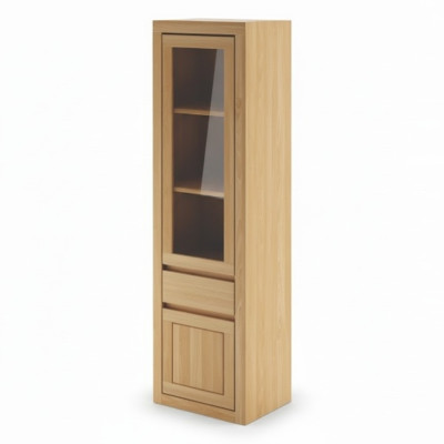 Holzschrank Glasvitrine Handgefertigter Massivholz-Wohnzimmerschrank