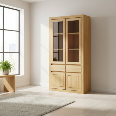 Vitrine Vitrinen Schrank Glasschrank Regal Holz Schrank System Regale Wohnzimmer