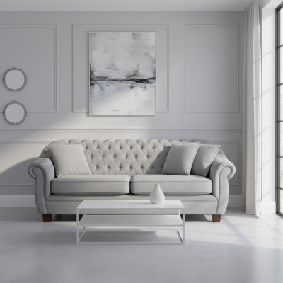 Chesterfield Sofa Couch Polster Stoff Couchen Polster Garnitur 3 Sitzers