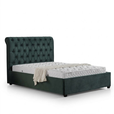 Modernes grünes Chesterfield Doppelbett Designer Luxus Betten