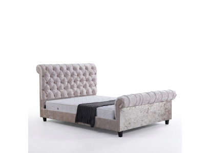 Modernes Beiges Chesterfield Bett Designer Doppelbett Luxus Möbel