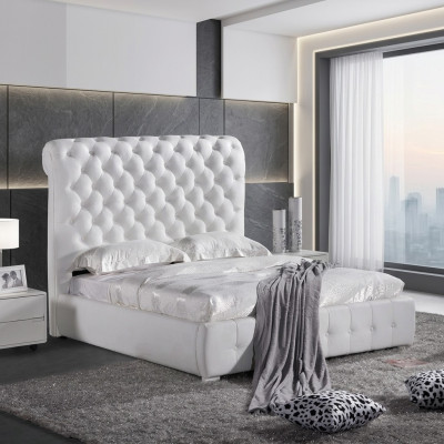 Chesterfield Maßanfertigung Farbe wählbar Bett Doppel Betten Lila Braun Beige