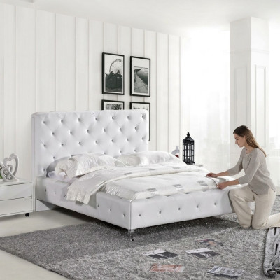 Chesterfield Bett Design Schlafzimmer Englisches Betten 140x200cm Textil Polster