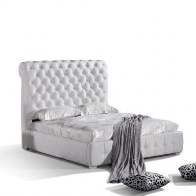 Klassisches Schlafzimmer Bett 160x 200 cm Leder Textil Chesterfield Hotel Betten