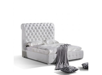 Klassisches Schlafzimmer Bett 160x 200 cm Leder Textil Chesterfield Hotel Betten