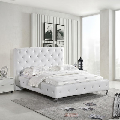 Chesterfield Designer Bett Schlafzimmer Leder Textil Polster 140/160/180/200 cm
