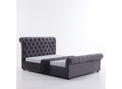 Design Chesterfield Bett Textil Leder Hotel Betten Schlafzimmer Neu Samt Polster