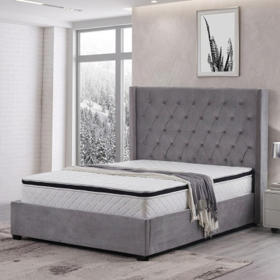 Bett Chesterfield Polsterbett Luxus Schlafzimmer Design Betten Textil Leder Neu