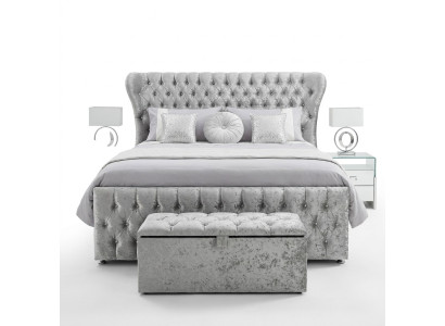Chesterfield Designer Bett Schlafzimmer Textil Leder Polster 140/160/180/200 cm