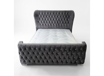 Chesterfield Hotel Doppel Leder Bett Schlafzimmer Polster Luxus Betten 160x200cm