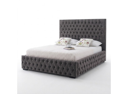 Graues Chesterfield Doppelbett Hotel und Schlafzimmer Betten