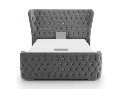 Chesterfield Textil Bett Schlafzimmer Betten Doppel Polster 140/160/180/200 cm