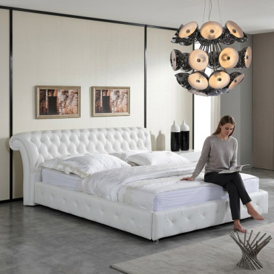 Chesterfield Designer Bett Schlafzimmer Textil Leder Polster 140/160/180/200 cm
