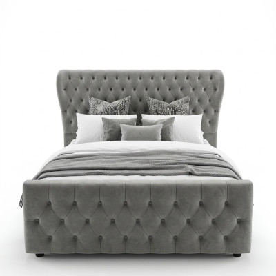 Chesterfield Designer Bett Schlafzimmer Textil Leder Polster 140/160/180/200 cm