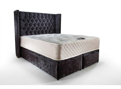 Chesterfield Designer Bett Schlafzimmer Textil Leder Polster Samt 160x200 Neu