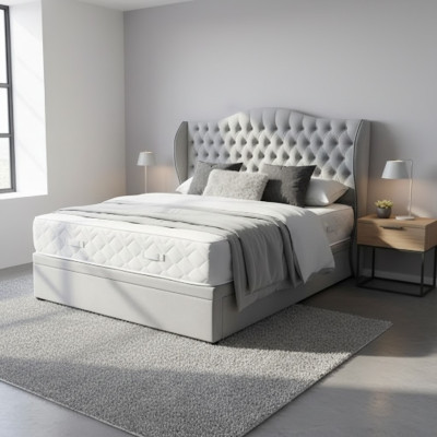Chesterfield Bett Design Schlafzimmer Englisches Betten 180x200cm Textil Polster