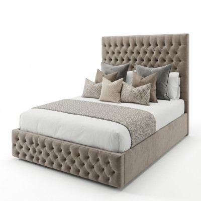 Chesterfield Bett Design Schlafzimmer Englisches Betten 200x200cm Textil Polster