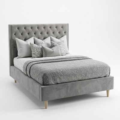 Chesterfield Bett Design Schlafzimmer Englisches Betten 140x200cm Textil Polster