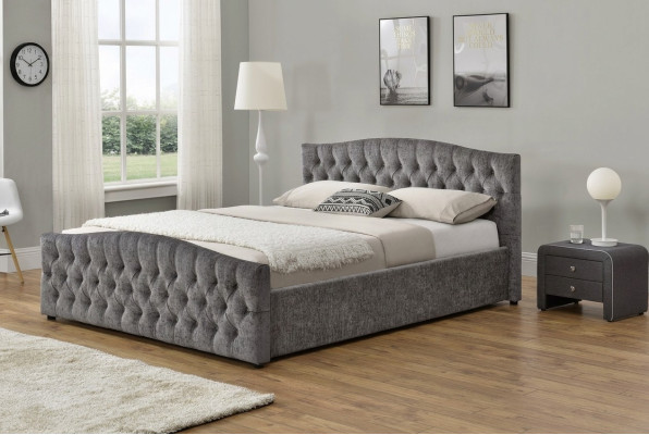 Chesterfield Bett Design Schlafzimmer Englisches Betten 180x200 Textil Polster