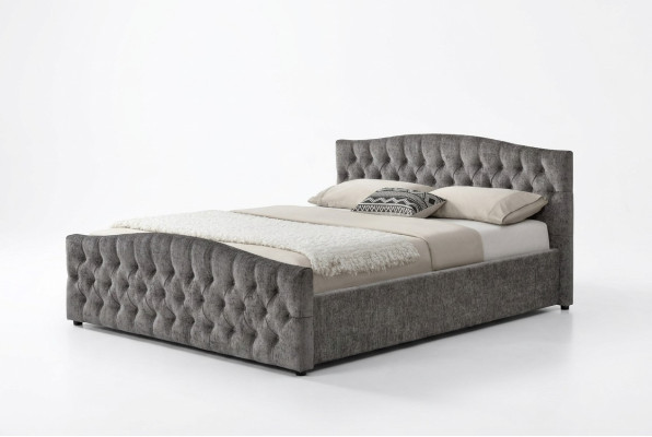 Chesterfield Bett Design Schlafzimmer Englisches Betten 180x200 Textil Polster