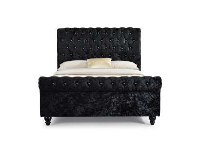 Schwarz Bett Chesterfield Polster Betten Schlafzimmer XXL Big 140x200