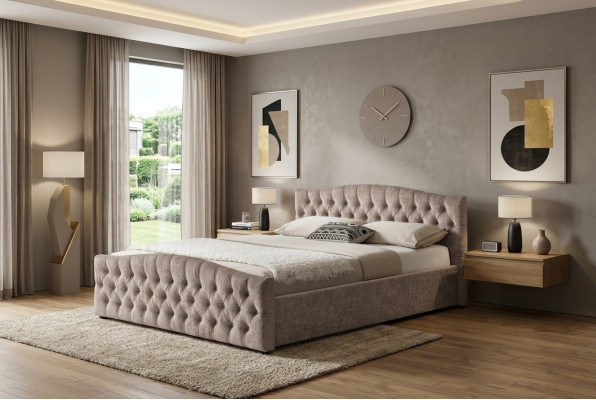 Gepolstertes Designer Bett Textil Leder Polster Betten 180x200cm Schlafzimmer