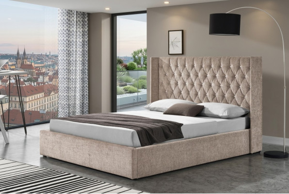Chesterfield Bett Design Schlafzimmer Englisches Betten 180x200cm Textil