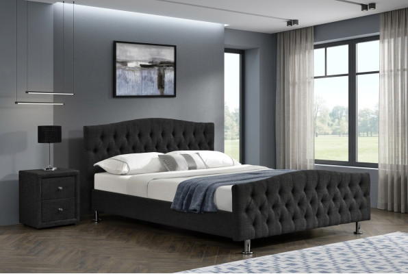 Schwarzes Chesterfield Bett Design Schlafzimmer Englisches Bett
