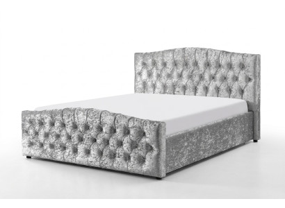 Modernes Graues Chesterfield Luxus Doppelbett Designer Schlafzimmer Betten