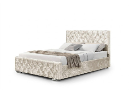 Weißes Textil Chesterfield Bett Schlafzimmer Doppelbetten Moderne Bett