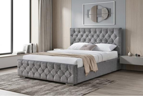 Chesterfield Bett Design Schlafzimmer Englisches Betten 160x200cm Textil Polster