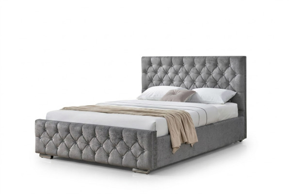 Chesterfield Bett Design Schlafzimmer Englisches Betten 160x200cm Textil Polster