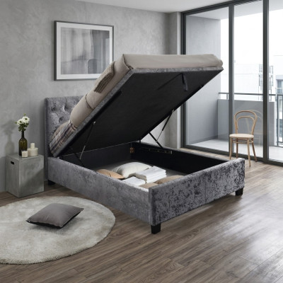 Chesterfield Designer Bett Schlafzimmer Textil Leder Polster 140/160/180/200 cm