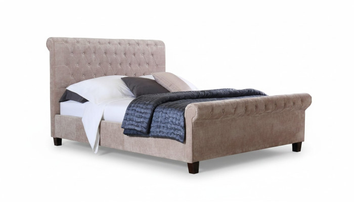 Chesterfield Design Samt Bett Luxus Textil Betten Schlafzimmer Doppel 160x200cm