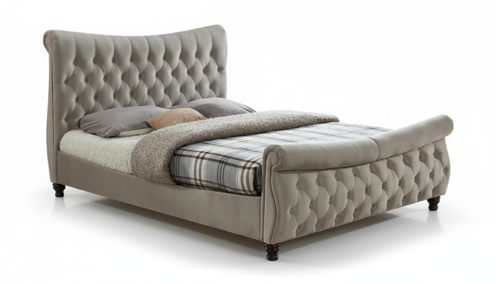 Schwarzes Chesterfield Hotel Doppelbett Schlafzimmer Polster Luxus Möbel