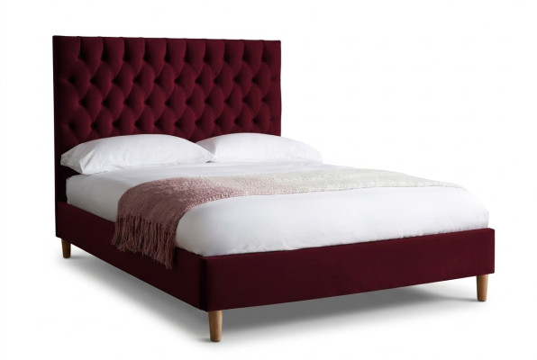Rotes Chesterfield Bett Polsterbett Doppelbett Betten Big XXL Designer Luxus Bett 