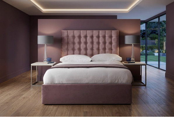 Pinkes Designer Chesterfield Doppelbett Designer Schlafzimmer Bett