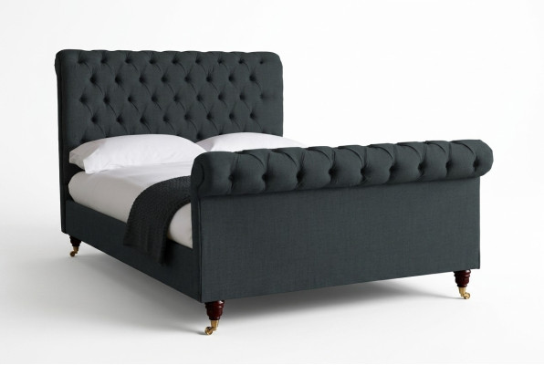 Chesterfield Design Polster Englisches Doppelbett Schwarz 140/160/180x200 Betten