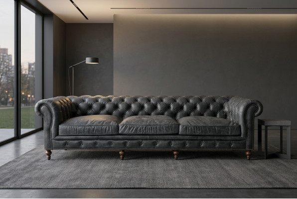 Chesterfield Sofagarnitur Sofa Couch Polster 321 Sitzer Leder Couchen