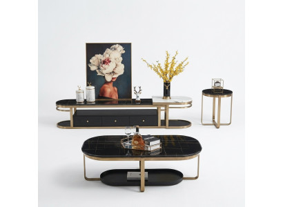 Wohnzimmer Set Sidebaord Beistelltisch Couchtisch Tisch 3tlg. Komplett