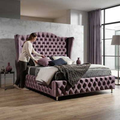 Königliches Chesterfield Bett Aubergine Betten Klassisches Design