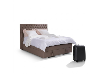 Komplettes Boxspring Bett Matratze Topper Hotel Doppel Betten Chesterfield Neu