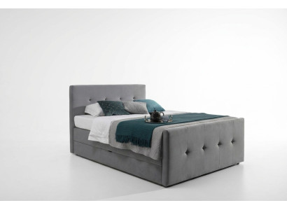 Modernes Graues Chesterfield Bett Luxuriöse Doppelbetten Schlafzimmer Möbel